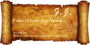 Fabritius Julianna névjegykártya